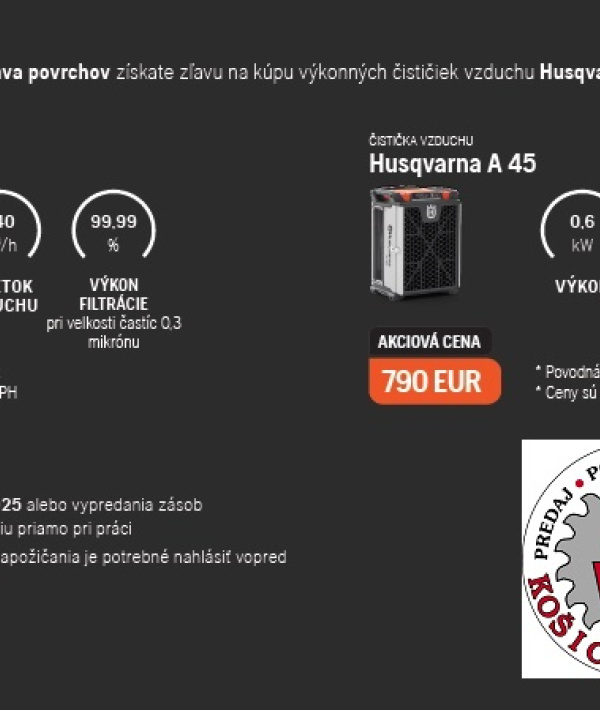 Akcia Husqvarna čistenie vzduchu